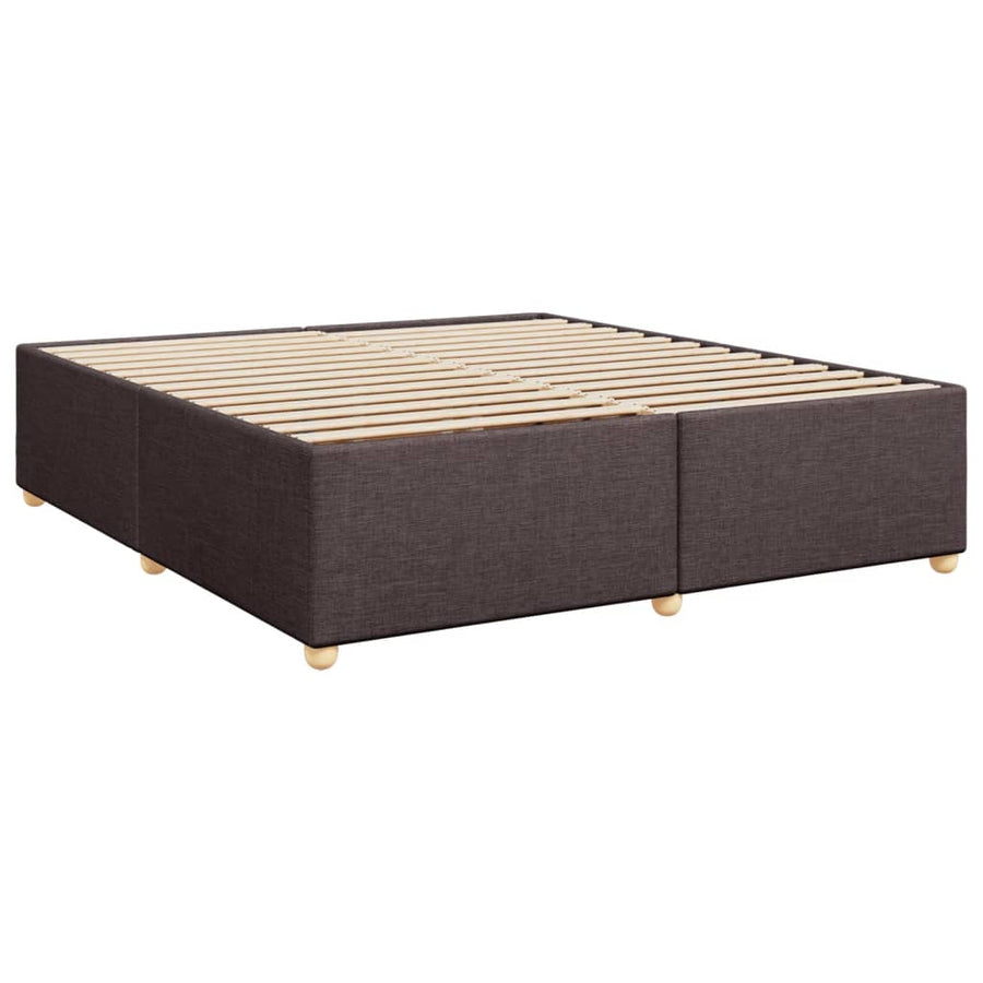 Boxspring met matras stof donkerbruin 200x200 cm