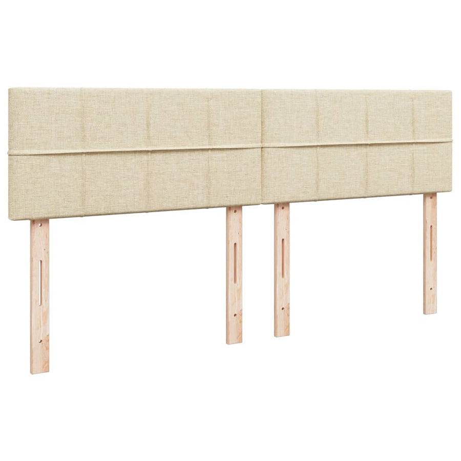 Boxspring met matras stof crèmekleurig 200x200 cm