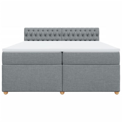 Boxspring met matras stof lichtgrijs 200x200 cm