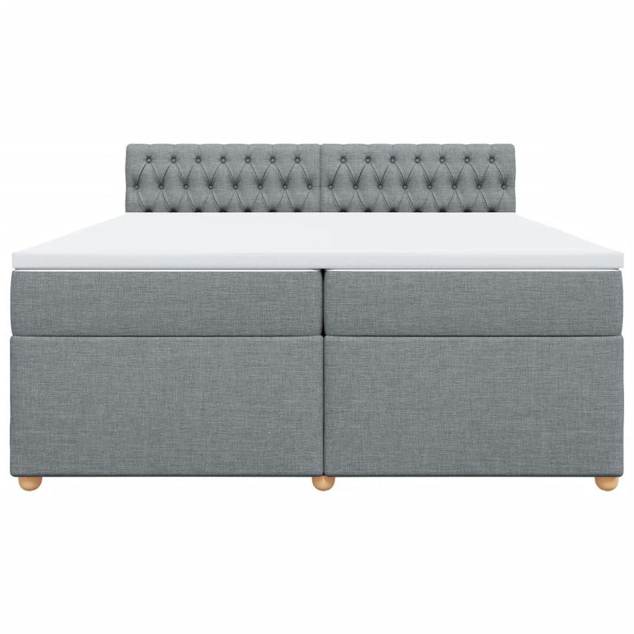 Boxspring met matras stof lichtgrijs 200x200 cm