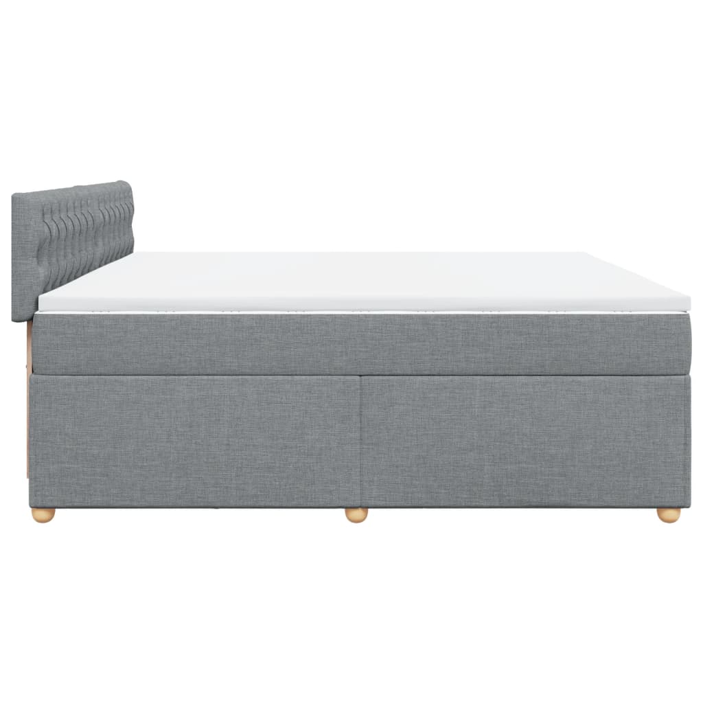 Boxspring met matras stof lichtgrijs 200x200 cm