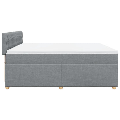 Boxspring met matras stof lichtgrijs 200x200 cm