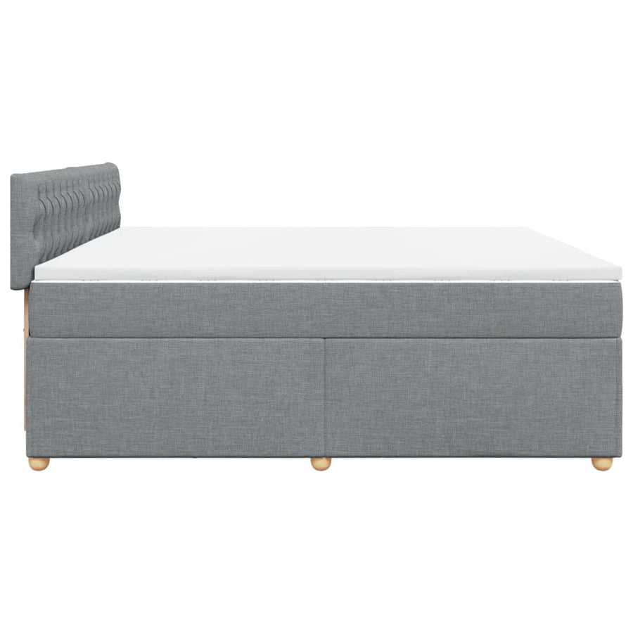 Boxspring met matras stof lichtgrijs 200x200 cm