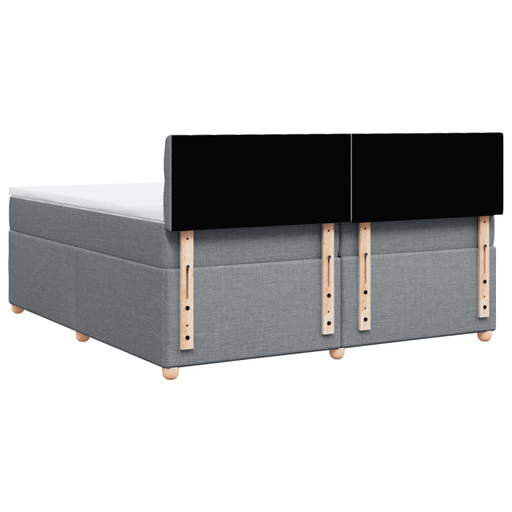 Boxspring met matras stof lichtgrijs 200x200 cm