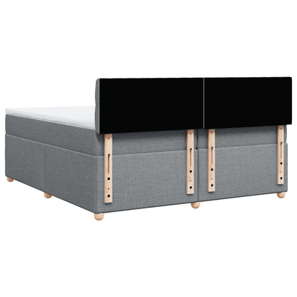 Boxspring met matras stof lichtgrijs 200x200 cm