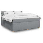 Boxspring met matras 200x200 cm lichtgrijs