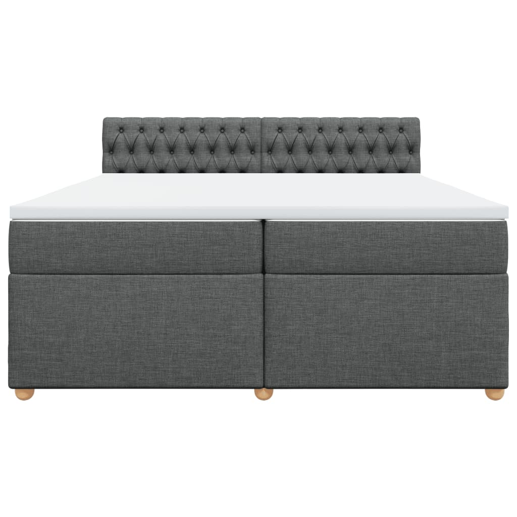 Boxspring met matras stof donkergrijs 200x200 cm