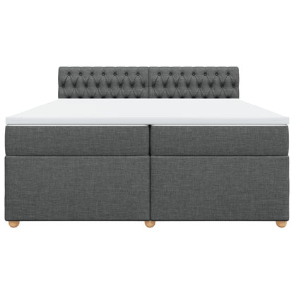 Boxspring met matras stof donkergrijs 200x200 cm