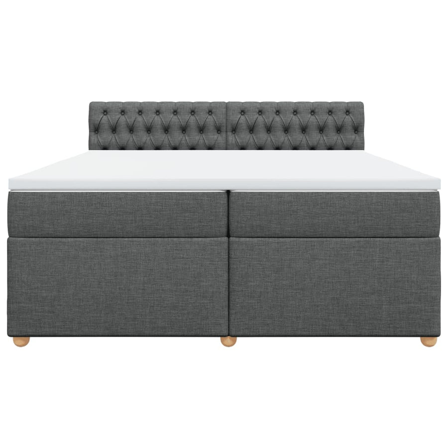 Boxspring met matras stof donkergrijs 200x200 cm