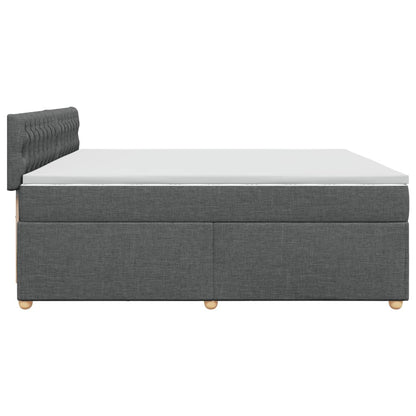 Boxspring met matras stof donkergrijs 200x200 cm