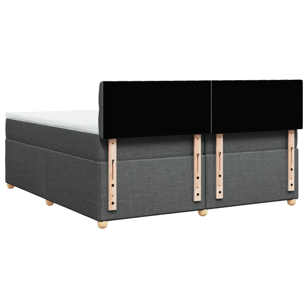Boxspring met matras stof donkergrijs 200x200 cm