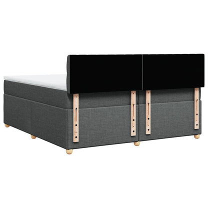 Boxspring met matras stof donkergrijs 200x200 cm