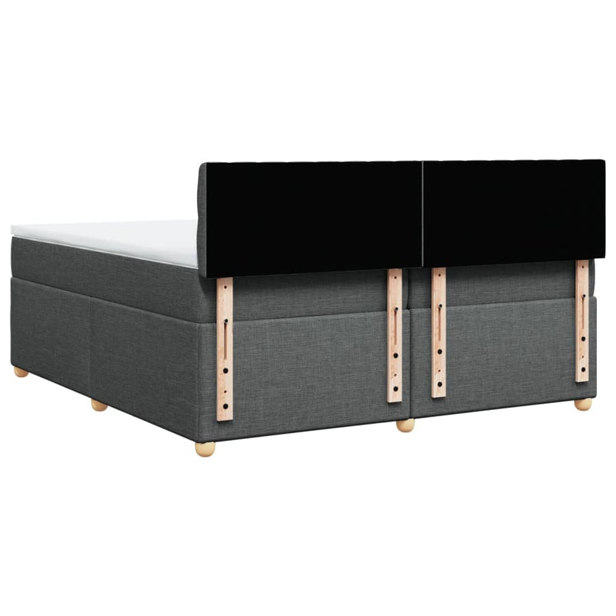 Boxspring met matras stof donkergrijs 200x200 cm
