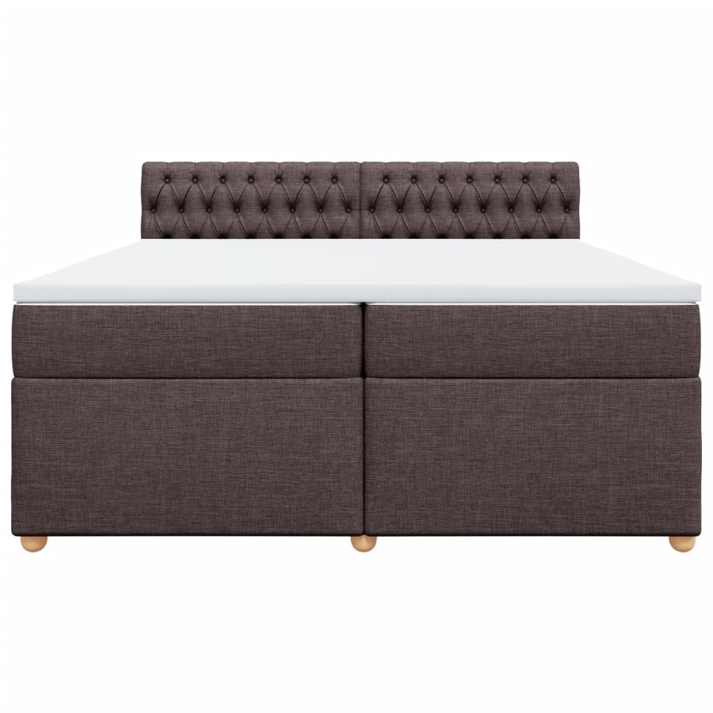 Boxspring met matras stof donkerbruin 200x200 cm