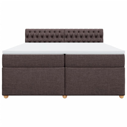 Boxspring met matras stof donkerbruin 200x200 cm