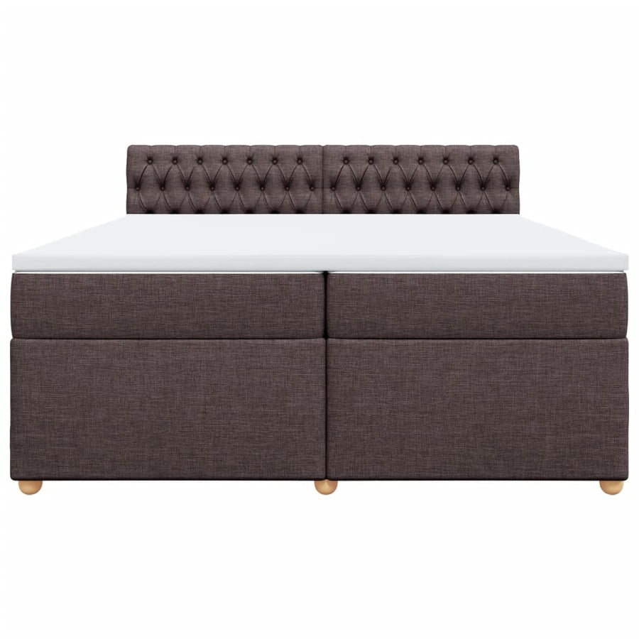 Boxspring met matras stof donkerbruin 200x200 cm