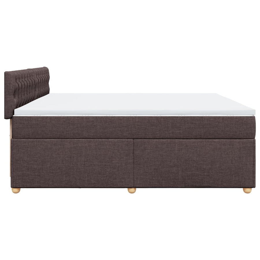 Boxspring met matras stof donkerbruin 200x200 cm