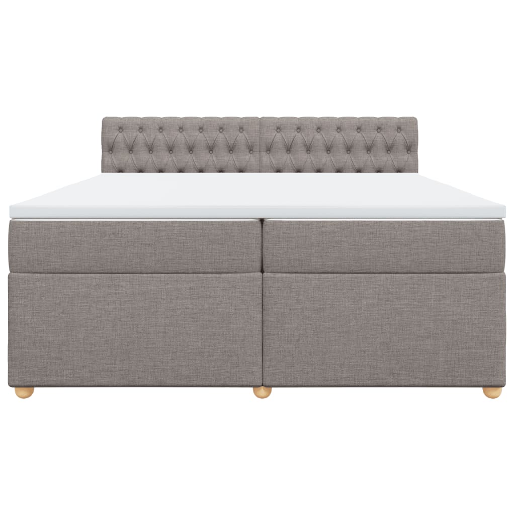 Boxspring met matras stof taupe 200x200 cm