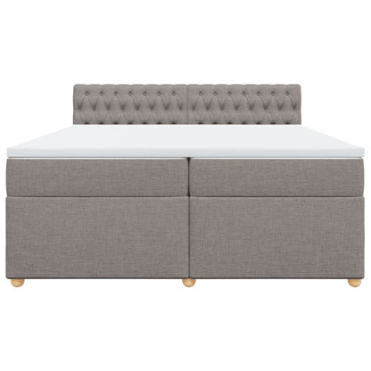 Boxspring met matras stof taupe 200x200 cm
