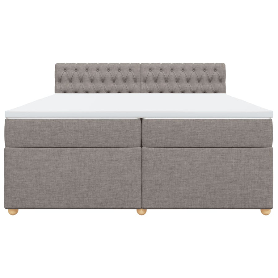 Boxspring met matras stof taupe 200x200 cm