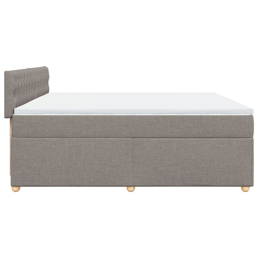 Boxspring met matras stof taupe 200x200 cm