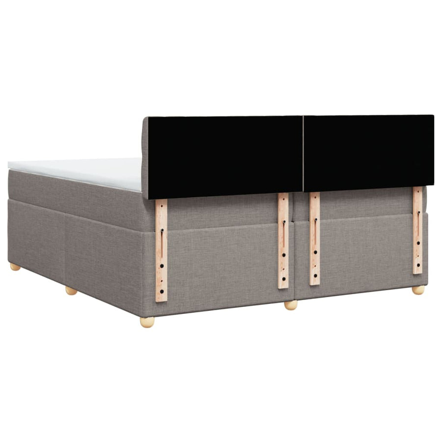 Boxspring met matras stof taupe 200x200 cm