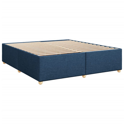 Boxspring met matras stof blauw 200x200 cm
