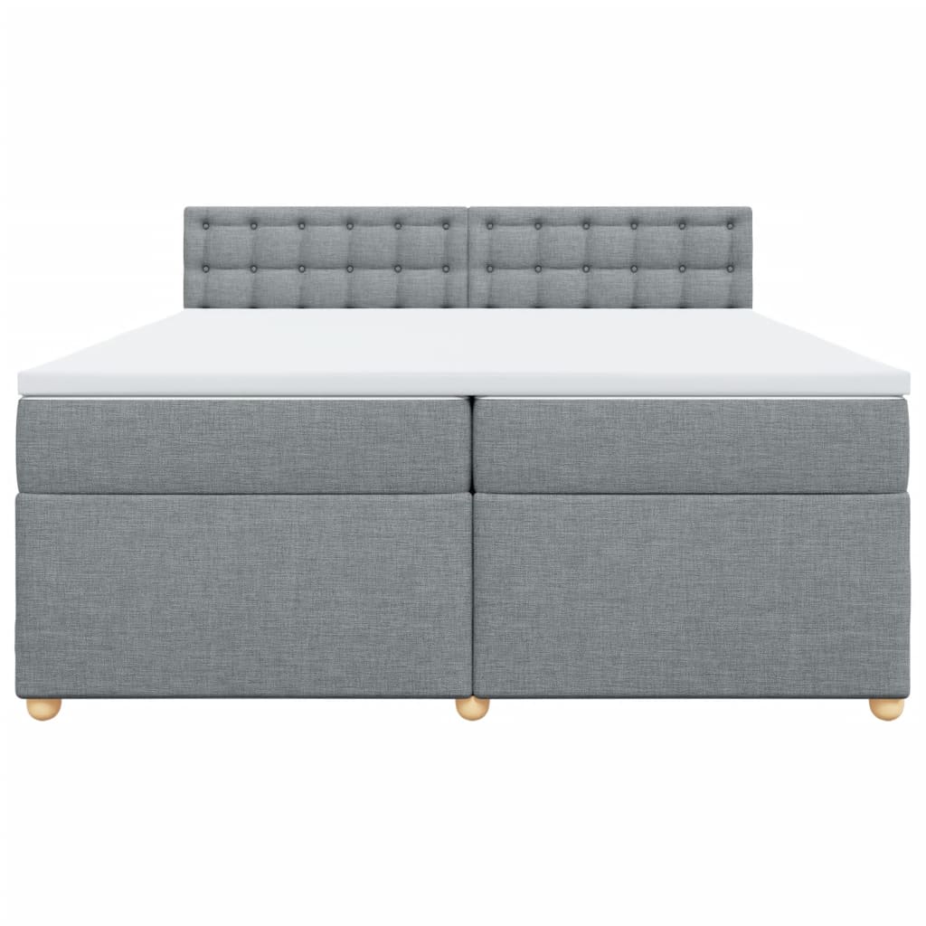 Boxspring met matras stof lichtgrijs 200x200 cm