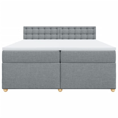 Boxspring met matras stof lichtgrijs 200x200 cm