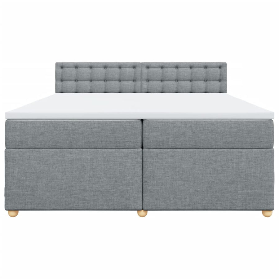 Boxspring met matras stof lichtgrijs 200x200 cm