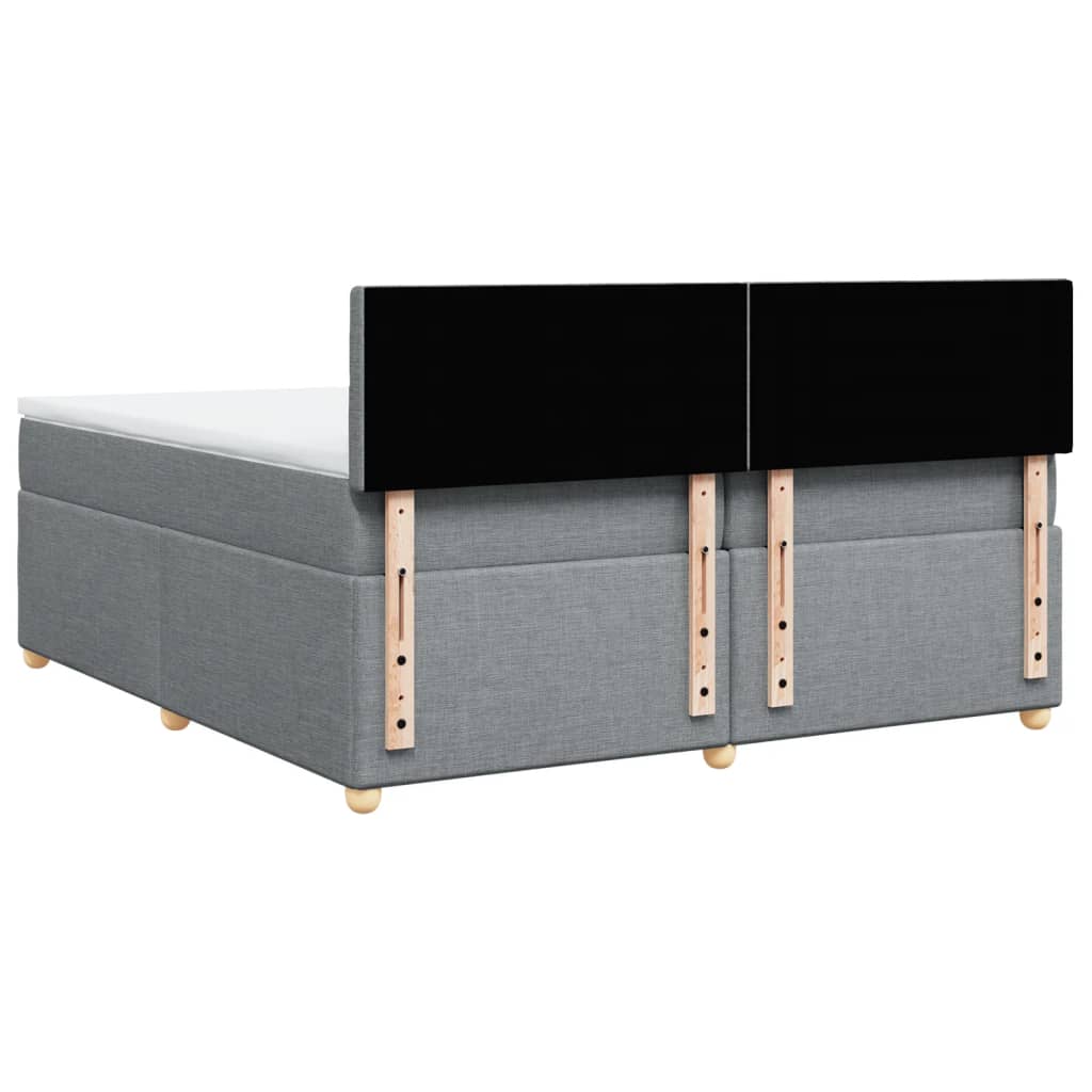 Boxspring met matras stof lichtgrijs 200x200 cm