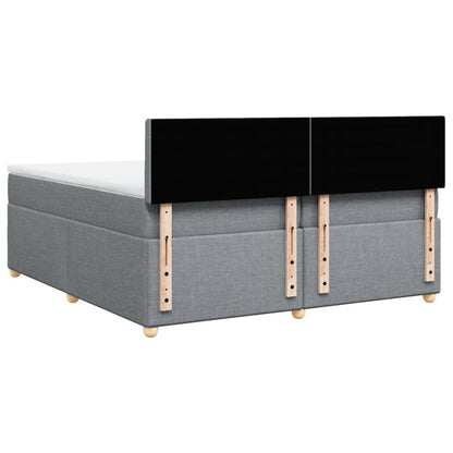 Boxspring met matras stof lichtgrijs 200x200 cm