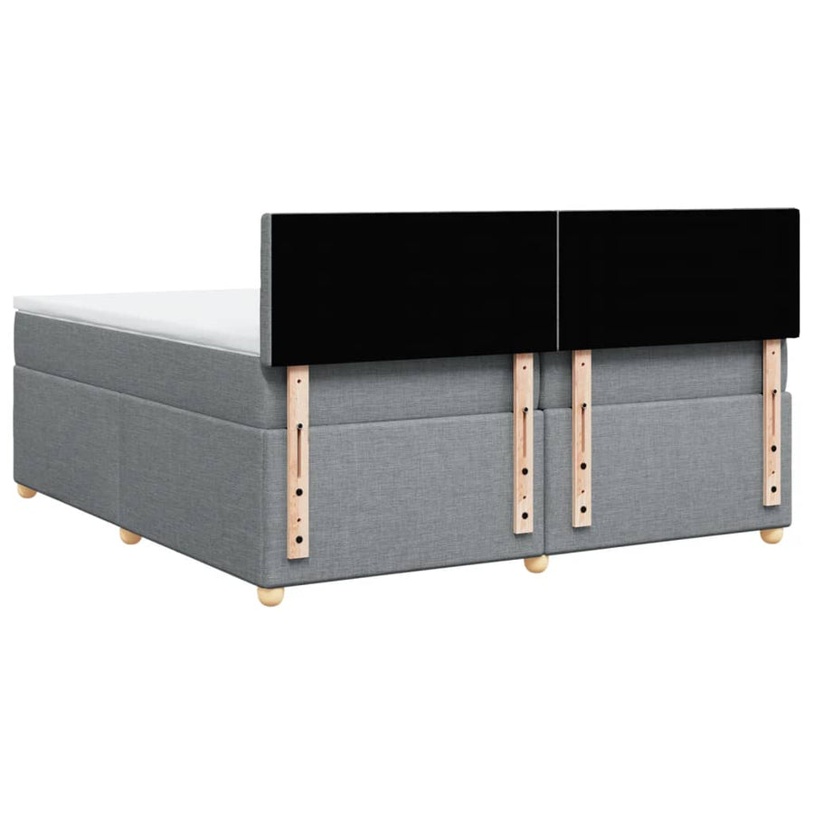 Boxspring met matras stof lichtgrijs 200x200 cm