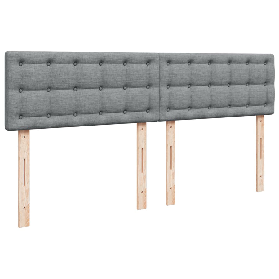 Boxspring met matras stof lichtgrijs 200x200 cm