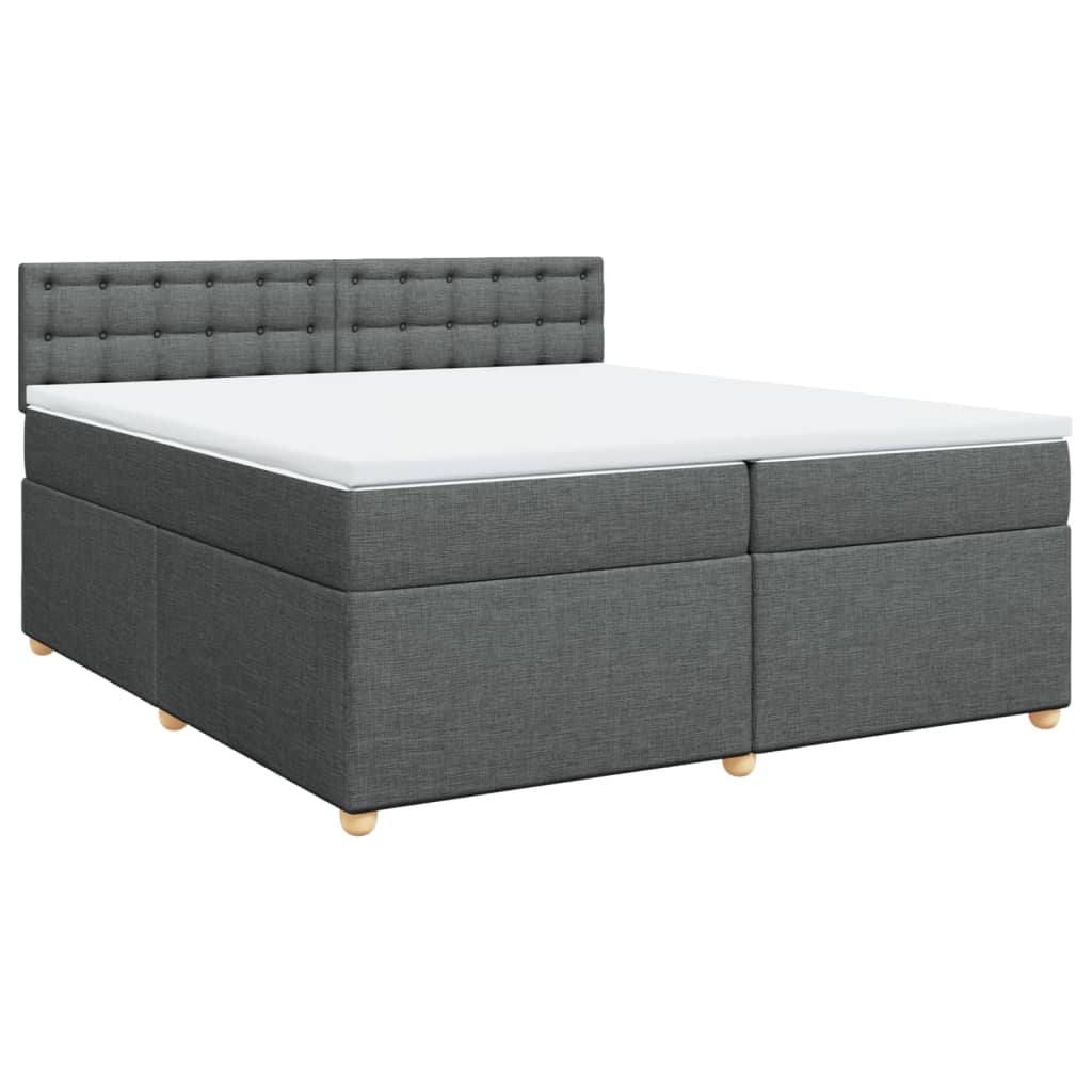 Boxspring met matras stof donkergrijs 200x200 cm