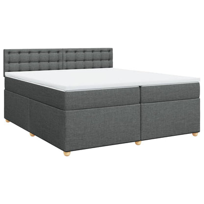 Boxspring met matras stof donkergrijs 200x200 cm