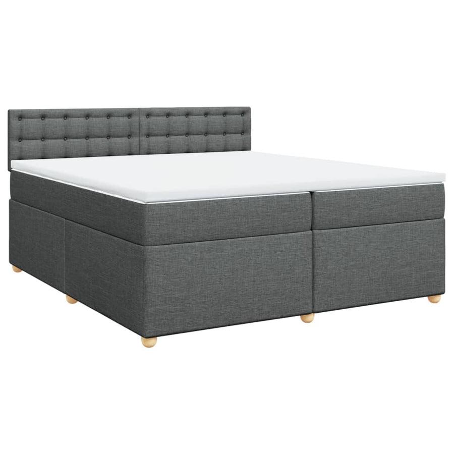 Boxspring met matras stof donkergrijs 200x200 cm