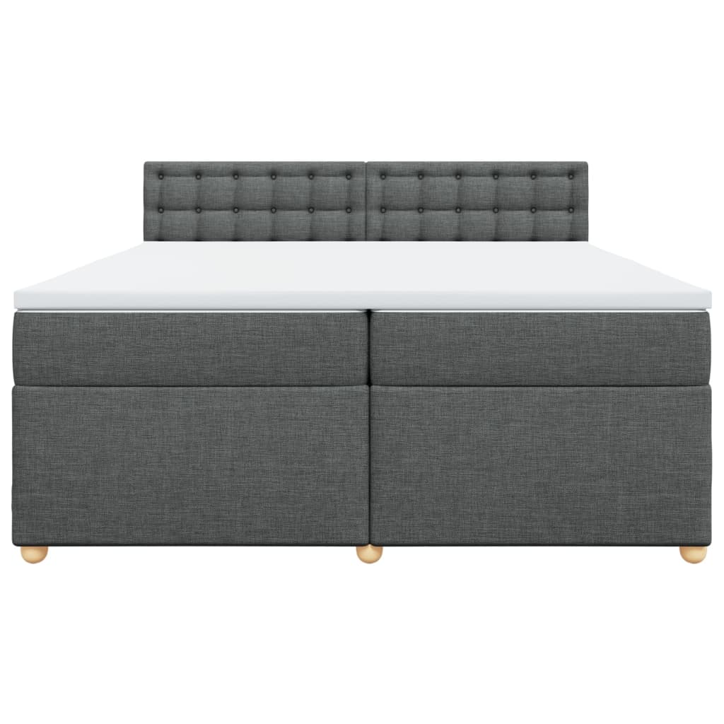 Boxspring met matras stof donkergrijs 200x200 cm