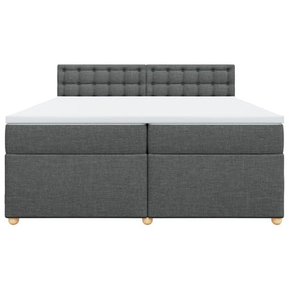 Boxspring met matras stof donkergrijs 200x200 cm