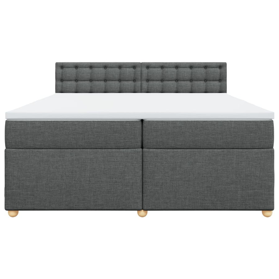 Boxspring met matras stof donkergrijs 200x200 cm
