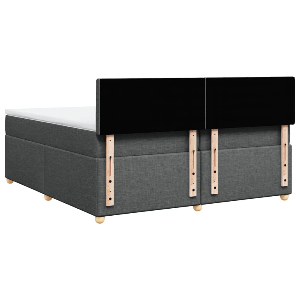 Boxspring met matras stof donkergrijs 200x200 cm