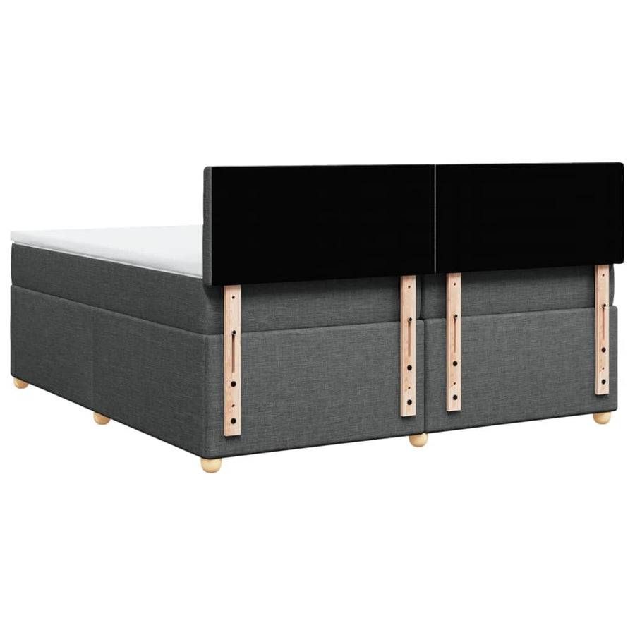 Boxspring met matras stof donkergrijs 200x200 cm
