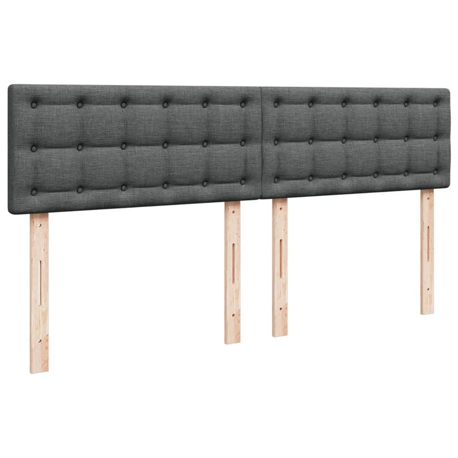 Boxspring met matras stof donkergrijs 200x200 cm