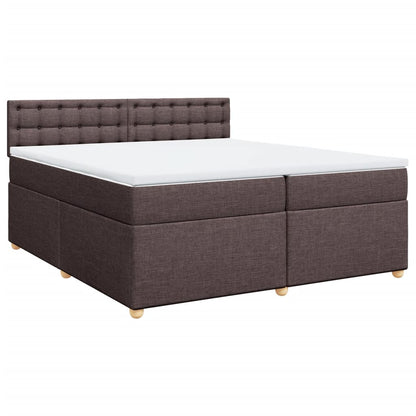 Boxspring met matras stof donkerbruin 200x200 cm