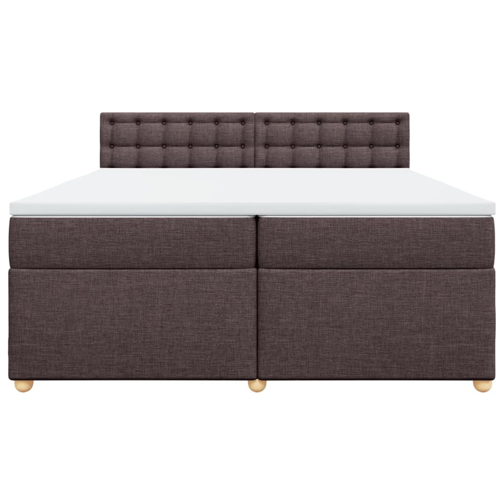 Boxspring met matras stof donkerbruin 200x200 cm