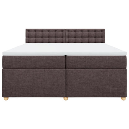 Boxspring met matras stof donkerbruin 200x200 cm