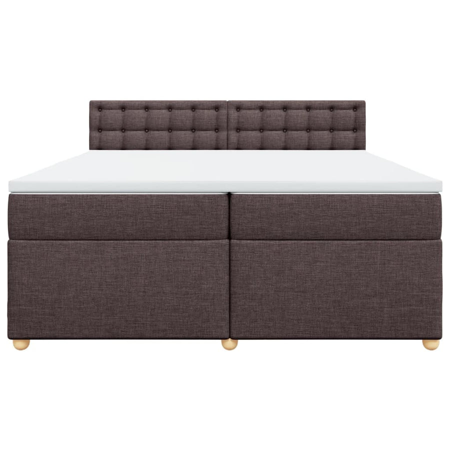 Boxspring met matras stof donkerbruin 200x200 cm