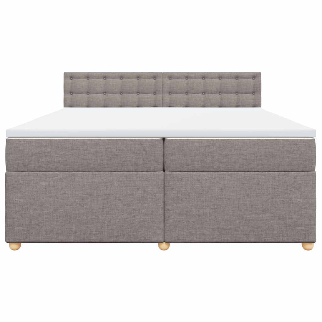 Boxspring met matras stof taupe 200x200 cm