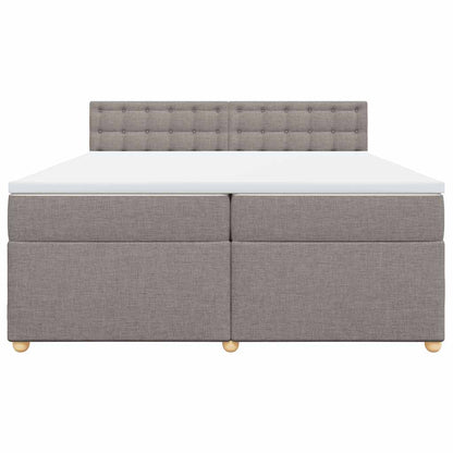 Boxspring met matras stof taupe 200x200 cm