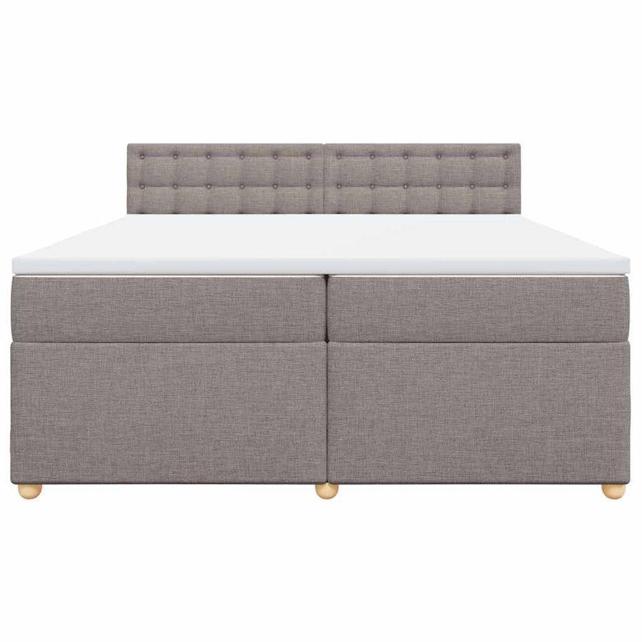 Boxspring met matras stof taupe 200x200 cm